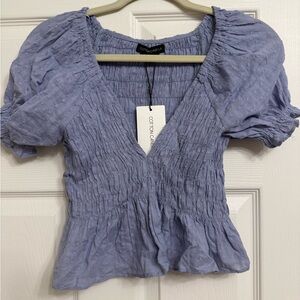 Cotton Candy LA Lavender Smocked Blouse